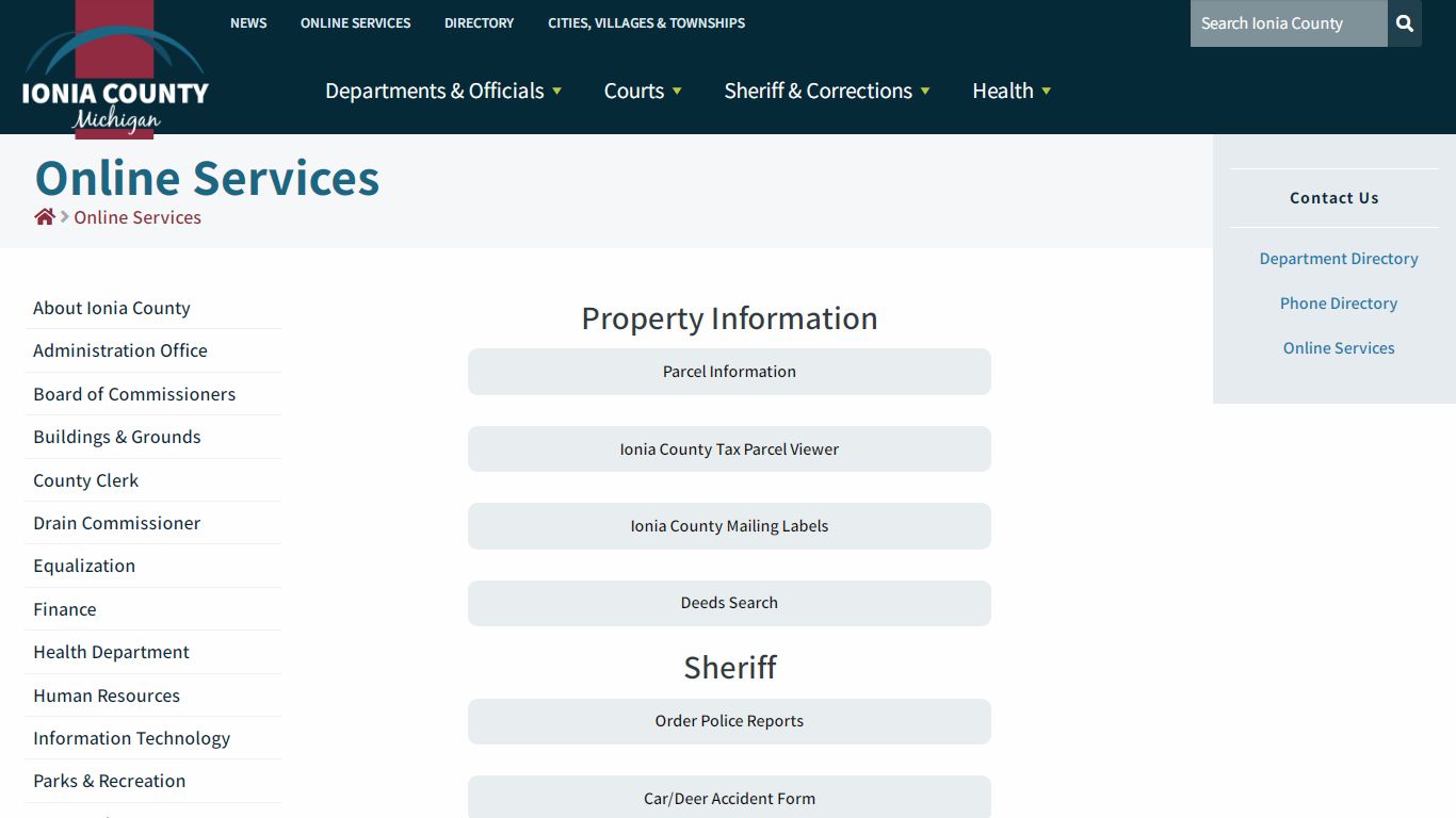 Online Services – Ionia County